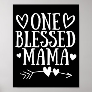 Póster Una mama bendita día de las madres corazón flecha