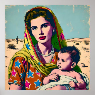 Póster Una mamá en el desierto