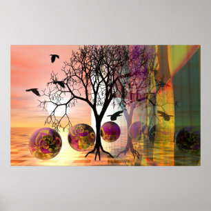 Póster Una mañana hermosa del otoño