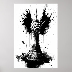 Póster Una Mano Cortada Sujeta A Un Legendario Poster De