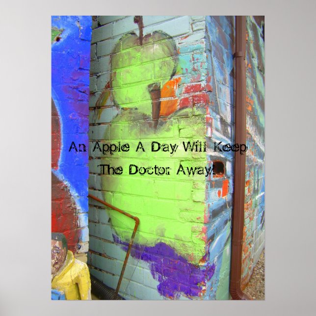 Póster Una Manzana Al Día Mantendrá Al Médica... (Frente)