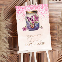 Póster Una mariposa pequeña en un frasco de Baby Shower f
