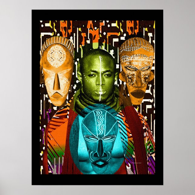Póster Una máscara de valentía: Poster guerrero africano  (Frente)