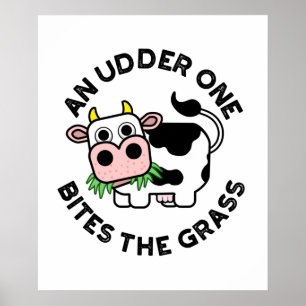 Póster Una Mata Mete Un Cow Grass Funny Pun