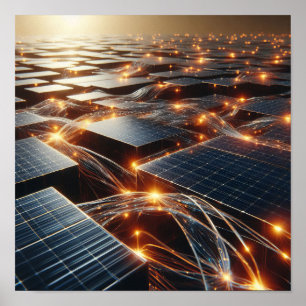 Póster Una matriz de componentes electrónicos