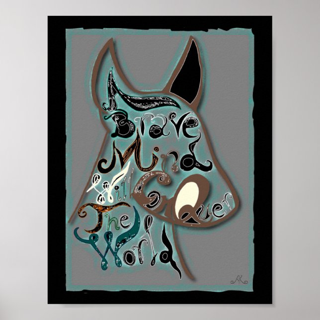 Póster Una mente valiente conquistará el mundo (Frente)