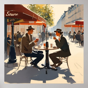 Póster Una mesa parisina al sol Imprimir