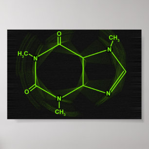 Póster Una molécula del cafeína