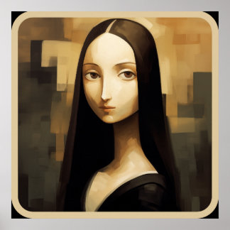 Póster Una Mona Lisa reimaginada, un clásico pero también