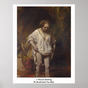 Póster Una Mujer Bañándose. Por Rembrandt Van Rijn