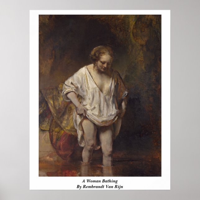 Póster Una Mujer Bañándose. Por Rembrandt Van Rijn (Frente)