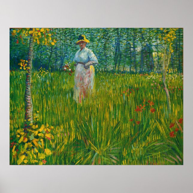 Póster Una mujer caminando en el Poster XXL Van Gogh (Frente)