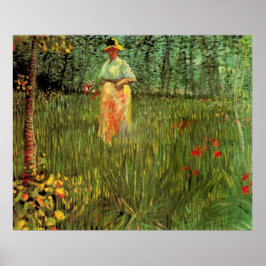 Póster Una mujer caminando en un jardín por Vincent van G