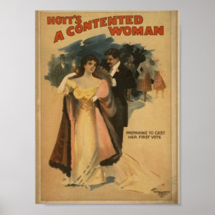 Póster Una mujer contenta