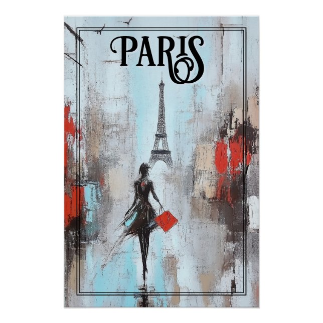 Póster Una mujer envuelta en París en negro (Anverso)