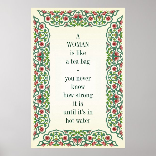 Póster Una mujer es como un bolso de té; nunca sabes cómo (Frente)