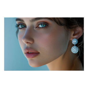 Póster Una mujer hermosa con una joyería exquisita