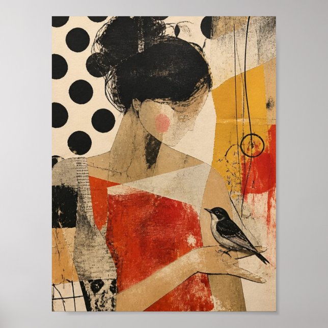 Póster Una mujer hermosa y un pájaro (Frente)