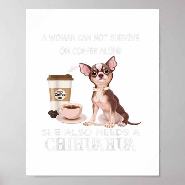 Póster una mujer no puede sobrevivir solo con el café, ta (Frente)