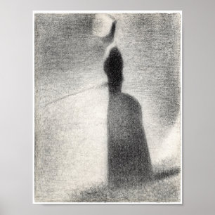 Póster Una mujer pescando (1884) de Georges Seurat.