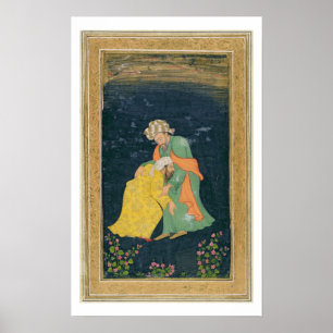 Póster Una mulá que arquea abajo a un hombre en el