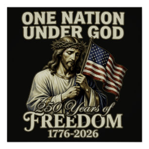 Póster Una Nación Bajo Dios 250 Años de Bendiciones