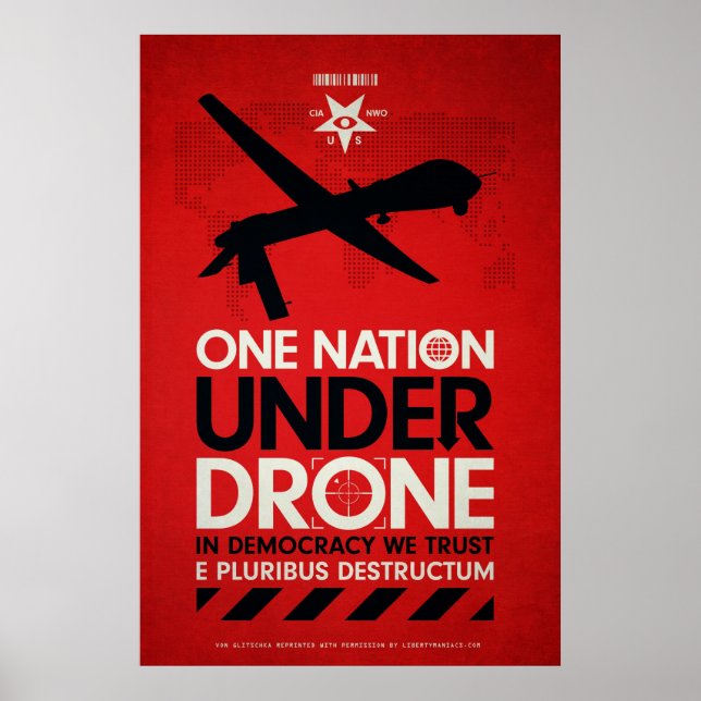 Póster Una nación bajo drones por Von Glitschka (Frente)