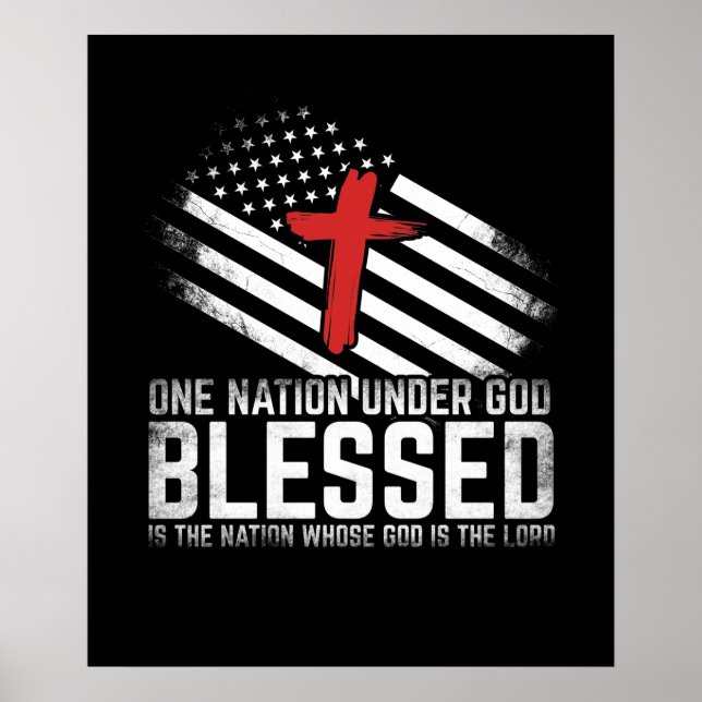 Póster Una Nación Bajo La Bendición De Dios Es La Nación  (Frente)