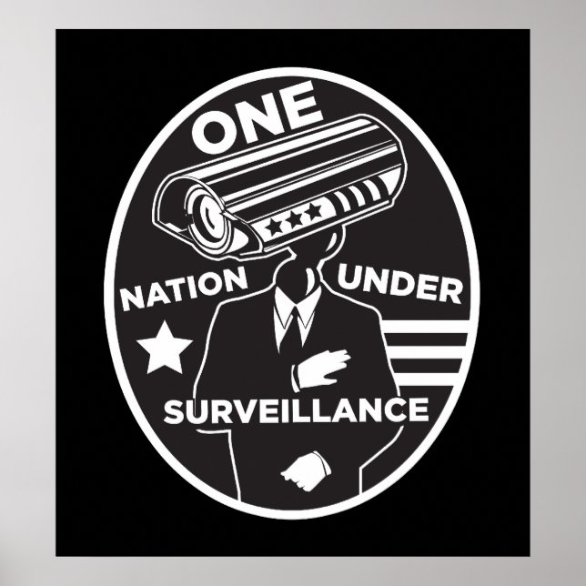 Póster Una nación bajo vigilancia impresa (Frente)