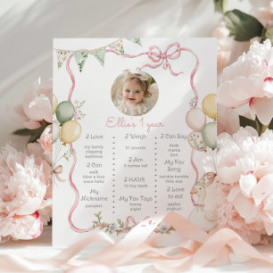 Póster Una niña de ganso tonta cumple 1 año foto hito