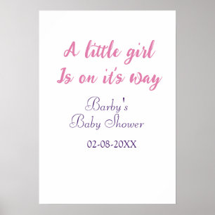 Póster Una niña está en camino tarjeta de shower de bebé 