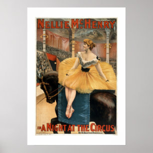 Póster Una noche en el poster del teatro del vintage del