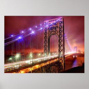 Póster Una noche ventosa y lluviosa desde Fort Lee