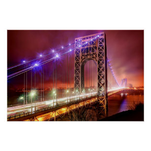 Póster Una noche ventosa y lluviosa desde Fort Lee