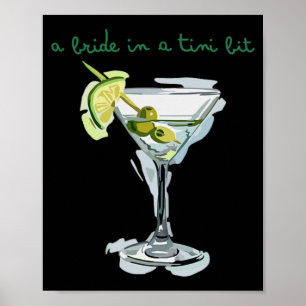 Póster Una Novia En Un Tiny Bit Bride Tail Martini Desped