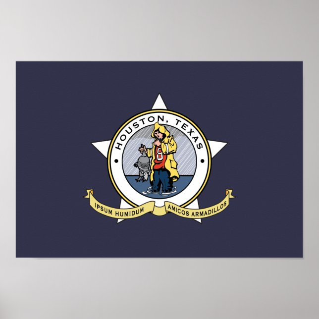 Póster Una nueva bandera para el poster de Houston (Frente)