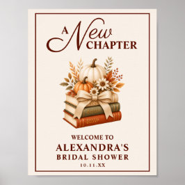 Póster Una nueva etapa. Libros de calabaza de otoño. Desp