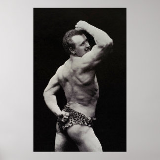 Póster Una nueva pose de los hombres fuertes Eugen Sandow