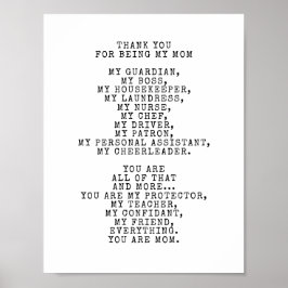 Póster Una oda a mi mamá | Personalizar este poema
