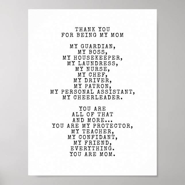 Póster Una oda a mi mamá | Personalizar este poema (Frente)