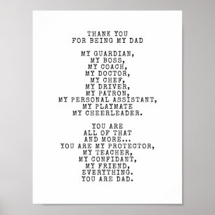 Póster Una oda a papá   Personalizar este poema