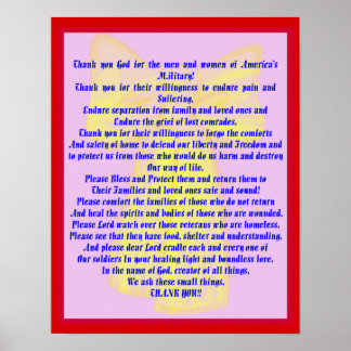 Póster Una Oración Para Nuestros Soldados