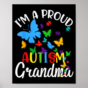 Póster Una orgullosa abuela autista cinta de rompecabezas