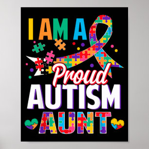Póster Una orgullosa tía de autismo pieza de rompecabezas