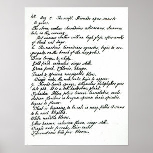 Póster Una página del diario de Rev. James Woodforde