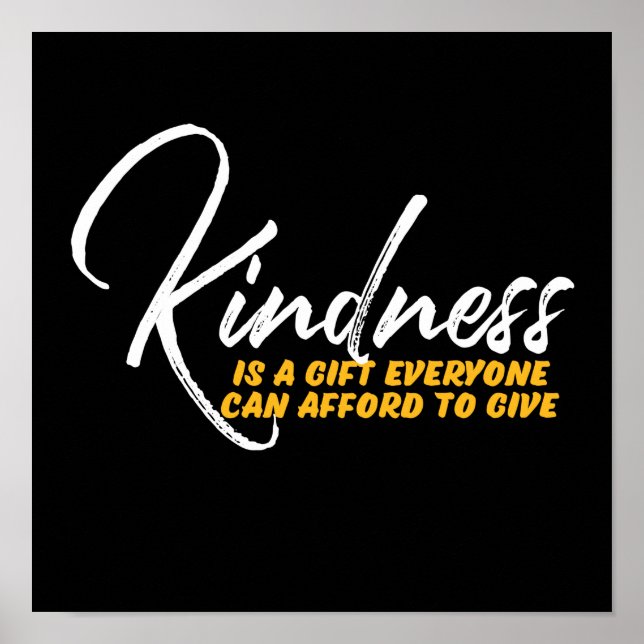 Póster Una palabra que dice amabilidad Inspiradora cita (Frente)