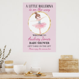Póster Una pequeña bailarina está en camino Baby Shower