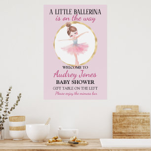 Póster Una pequeña bailarina está en camino Baby Shower