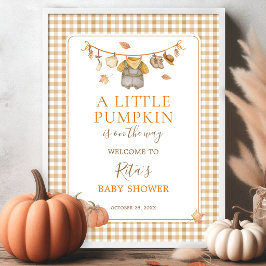 Póster Una pequeña bienvenida boho de otoño para baby sho