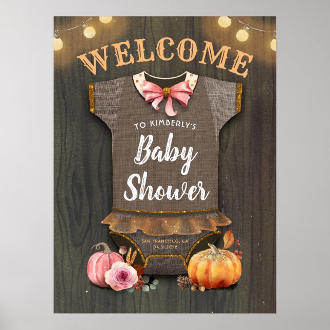 Póster Una pequeña calabaza | BABY SHOWER | Banner de Bab (Frente)
